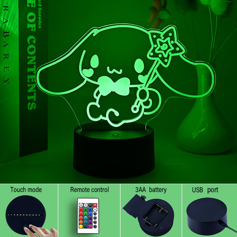 PINNKL Cinnamoroll 3D Night Light Anime 3D Led Light Illusion Lamp